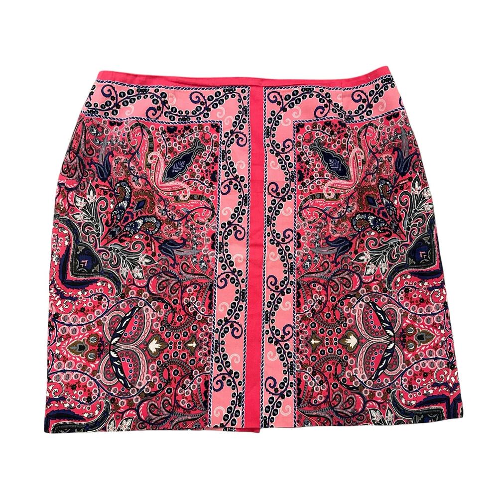 Antonio Melani pink & blue paisley a-line skirt size 12